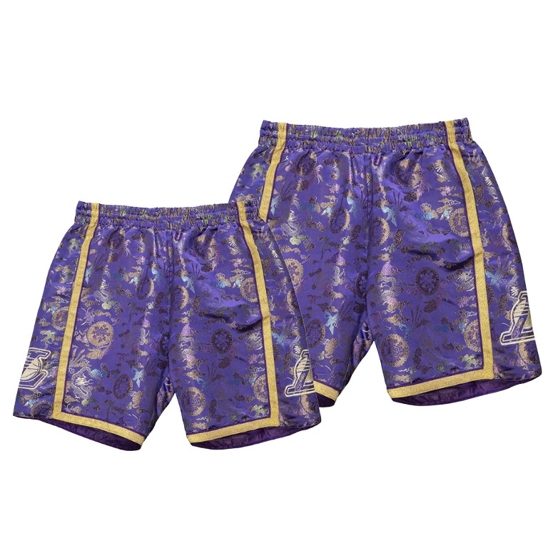 Men's Los Angeles Lakers NBA Limited 2021 HWC Chinese New Year Purple Basketball Shorts LOB8083IA